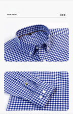 High Quality 100% Cotton Fashion Korena Popular Plaid Shirts for Men Slim Fit Formal Casual Shirt Trends Elegant Office Clothes