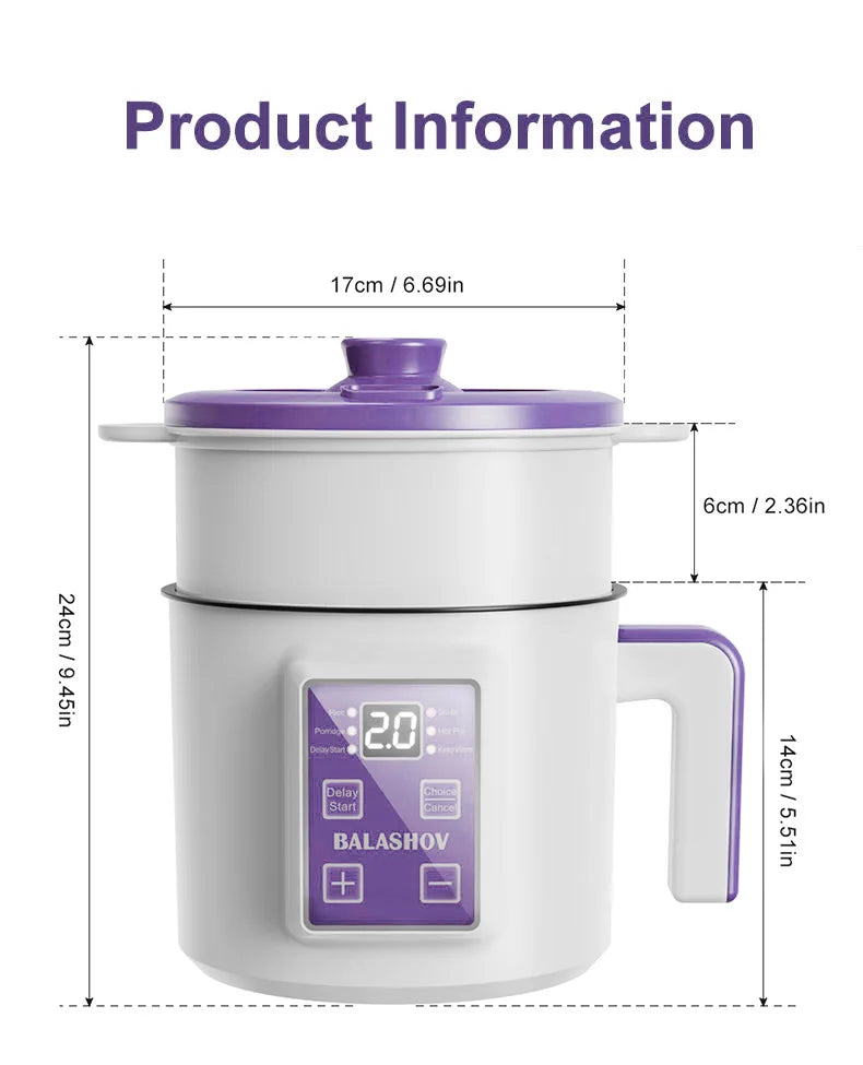 Mini Electric Rice Cooker Double Layer Multi Cooker Non-Stick Smart MultiCooker Electric Cooker Steamed Rice Pot for Home