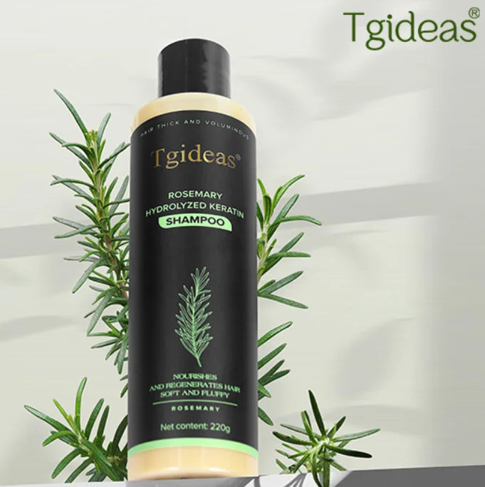 220ml Tgideas Organic Rosemary Hair Growth Shampoo Hydrolyzed Keratin Nourish Scalp Reduce Loss Unisex Shampoo Dry Fragile Hair