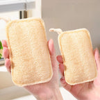 1/6pcs Natural Loofah Exfoliating Sponges - Gentle Body Scrubber for Shower & Bath, Bamboo Fiber Cleaning Pads