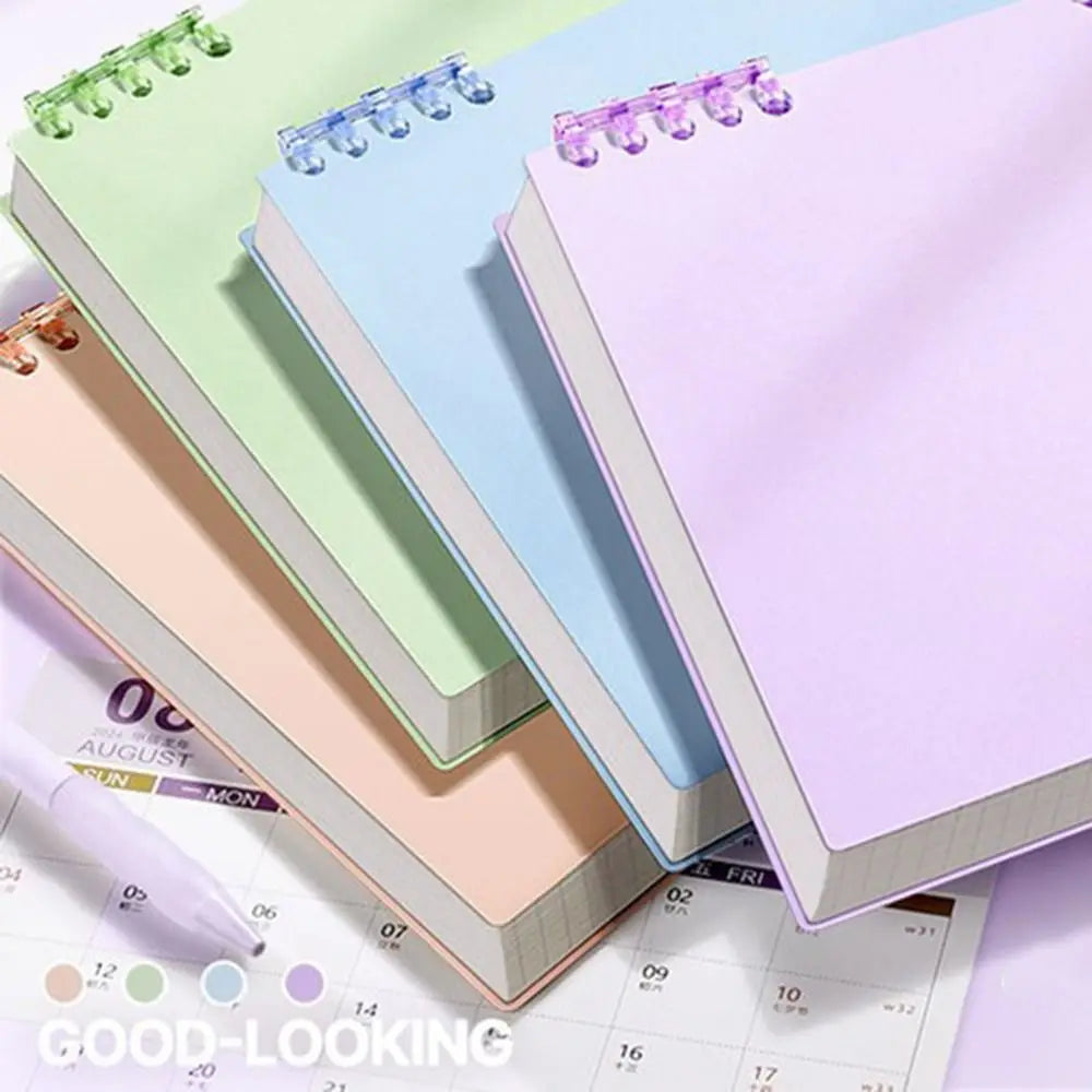 Multifunctional 120 Pages Loose-leaf Notebook Color Flip Up Diary Book Detachable Grid Inner Pages Notepad for School Office