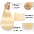 613 Straight Human Hair Bundles Remy Brazilian Blonde 1/3/4 Bundles Deal Bone Straight Human Hair Unprocessed Extension Bundles Brazilian 613 Straight Human Hair for Black Women