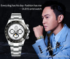 OLEVS 6654 Luxury Brand Original Automatic Man Watch Stainless Steel Waterproof Moon Phase Dual Calendar Mechanical Wristwatches