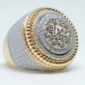 Milangirl Big Hip Hop Rhinestone Men Out Bling Square Ring   Pave Setting CZ Wedding Engagement Rings Top Quality