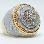 Milangirl Big Hip Hop Rhinestone Men Out Bling Square Ring   Pave Setting CZ Wedding Engagement Rings Top Quality