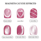 3 in 1 Cat Eye Nail Magnetic Stick Love Heart Snake Pattern French Cat Eye Nail Magnet UV Gel Polish Effect Manicure Design Tool