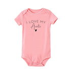 I Love My Mommy Daddy Auntie Baby Infant Romper Fashion Summer Short Sleeve Jumpsuit Toddler Girl Boy Bodysuits Clothes Gifts