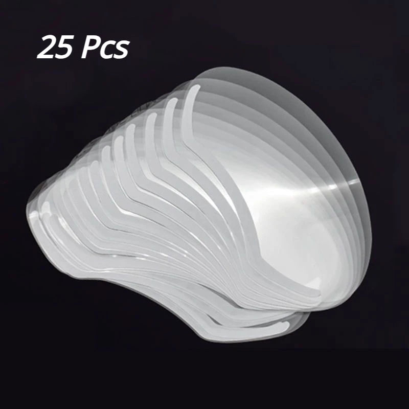 25/50Pcs Disposable Face Shields M Shaped Makeup Shower Visors Clear Barber Masks for Hairspray Hairdressing Tool Salon Supplies