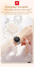 OLEVS Brand Original Fashion Slim Quartz Watch Women Elegant Watches Stainless Steel Waterproof Week Date Watches For Woman