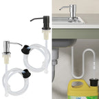 Sink Liquid Soap Dispenser Pump Stainless Steel Liquid Soap Bottle Sink Mount Hand Pressure Soap Dispenser Bottle Kitchen