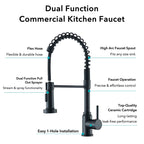 Shinesia Black Kitchen Faucet Stainless Steel Mixer Tap 360 Degree Rotation Stream Sprayer Nozzle Kitchen Sink Hot Cold Taps