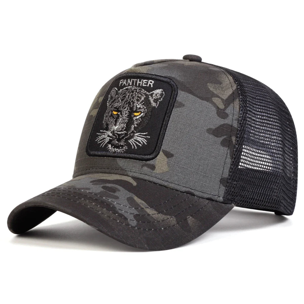 Unisex PANTHER Embroidery Baseball Net Caps Spring and Summer Outdoor Adjustable Casual Hats Sunscreen Hat Sports Cap