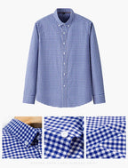 New In Shirt 100%Cotton Fashion Long Sleeve Shirts for Man Slim Fit Formal Plian Shirt Soft Casual Office Designer Plaid Clothes