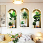 3PCS 3D Plants Wall Stickers, Potted Plant Wall For Room Kitchen Bedroom Office Room Decoration Hogar Hunter Home Decor Items