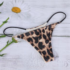 Leopard Print G-String Women's Low Waist Seamless Underwear Breathable Hot Sexy Panties Female Bikini T Back Briefs Thongs Women