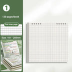 Multifunctional 120 Pages Loose-leaf Notebook Color Flip Up Diary Book Detachable Grid Inner Pages Notepad for School Office