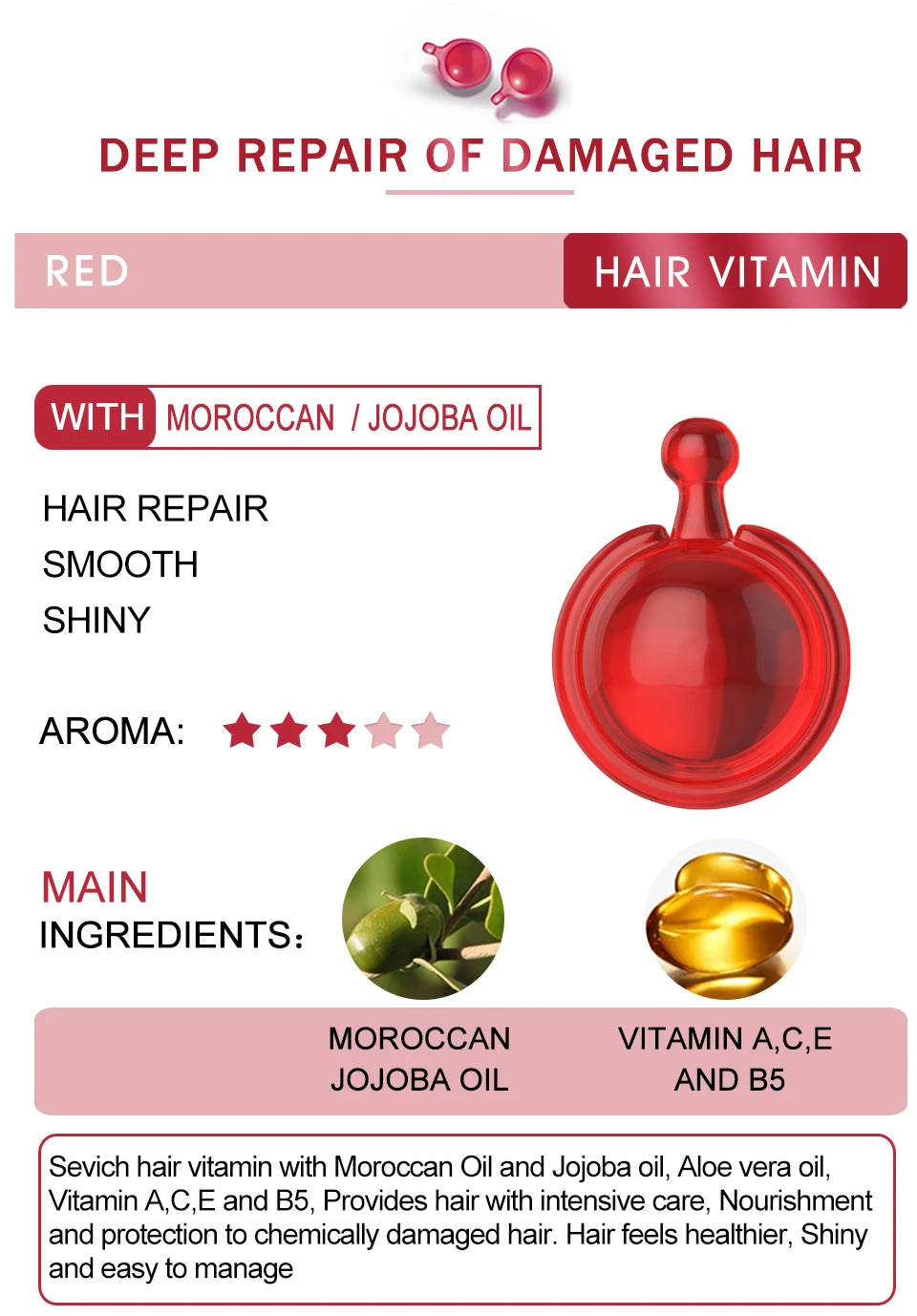 Mix Hair Vitamin Capsule Fast Repairing Maltreated Frizzy Hair Silky Moisturizing Hair Oil  Nourishing Keratin Complex Serum Oil