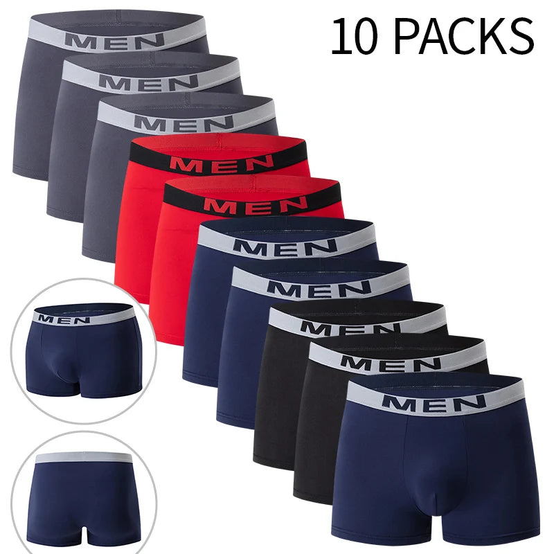 4/5/10Pcs Men's Fashionable Printed Multi-color Combination Underwear Shorts Youth Casual Sports Underwear Boxer Shorts Home Pan
