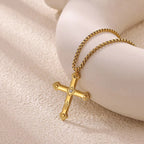Stainless Steel Cross Pendent Necklaces for Women Men Gold Color Religion Clavicle Chains Necklaces 2026 Trend Jewelry Wholesale