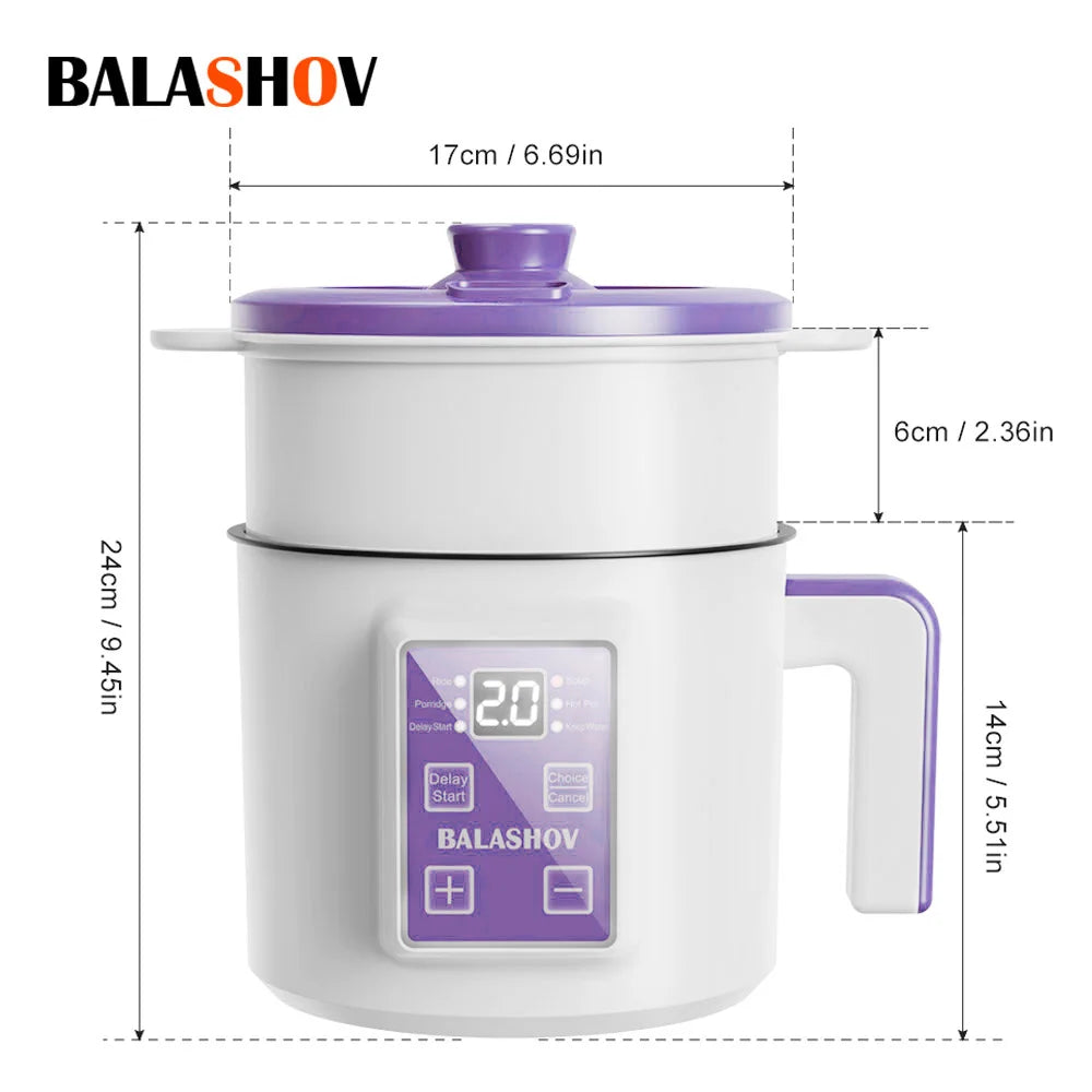 Mini Electric Rice Cooker Double Layer Multi Cooker Non-Stick Smart MultiCooker Electric Cooker Steamed Rice Pot for Home