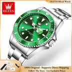 OLEVS 5885 Original Women Watch Top Luxury Quartz Watch Classic Green Dial Waterproof Luminous Date Watch Women Authentic Watch