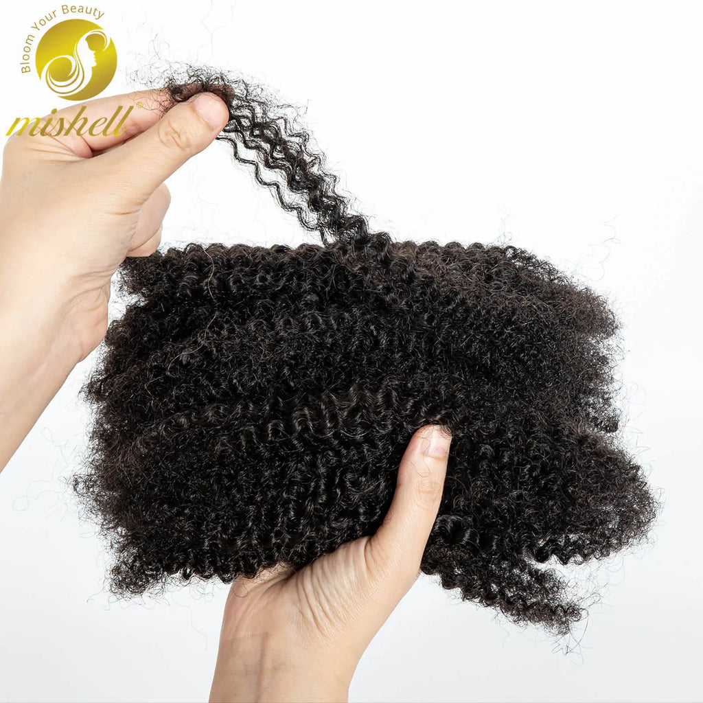 10-16Inch Natural 4C Afro Kinky Curly Bulk Human Hair Extensions No Weft Brazilian Remy Bulk for Locs Braiding Hair