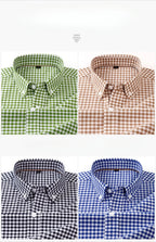 High Quality 100% Cotton Fashion Korena Popular Plaid Shirts for Men Slim Fit Formal Casual Shirt Trends Elegant Office Clothes