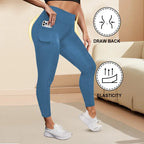 Women's High-Waisted Yoga Pants Plus Size Butt-Lifting Workout Leggings with Pockets Elastic Activewear for Gym & Running