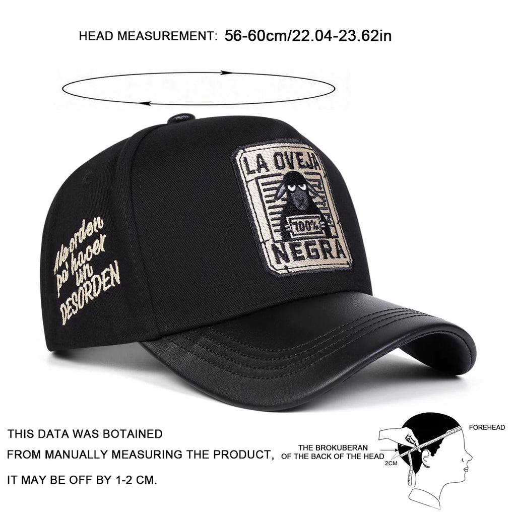 Unisex LA OVEJA NEGRA Letter Embroidery Baseball Caps Spring and Autumn Outdoor Adjustable Casual Hats Sunscreen Hat Sports Cap