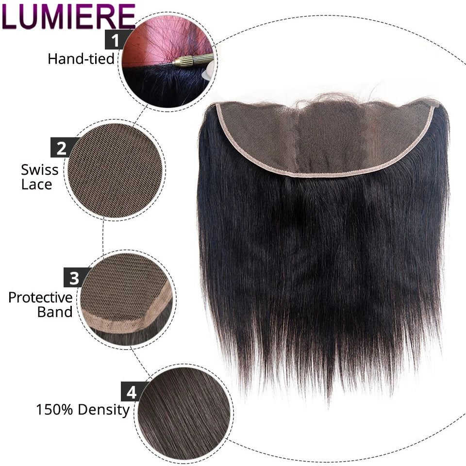 20A Bone Straight Bundle With Closure 4X4 5x5 13x4 Lace Frontal Real Virgin Raw Brazilian Human Hair Weave Bundles 3/4 Bundle