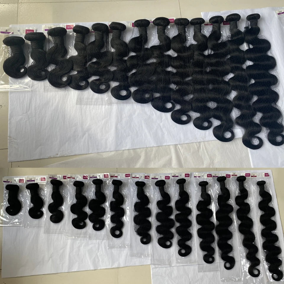 30 40 Long Body Wave Bundles Human Hair 8-40 Inch Brazilian Raw Unprocessed Raw Virgin Human Hair Wavy 2/3/4 Bundles