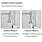 Spring Brushed Nickel Kitchen Faucet Deck Mounted Mixer Tap 360 Degree Rotation Stream Sprayer Nozzle Kitchen Sink Hot Cold Taps