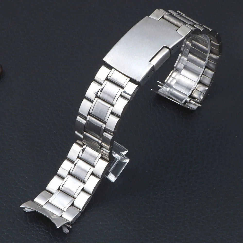 20mm 22mm Watch Straps Steel Metal Watch Bands Curved Arc End Bracelet Waterproof Diving Replacement Wristband Belt Accessories