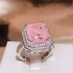 High Quality Pink/blue/Green Zircon Paraiba Ring for Women Party Jewelry Engagement Ring Anniversary Gift 925 Silver Jewelry