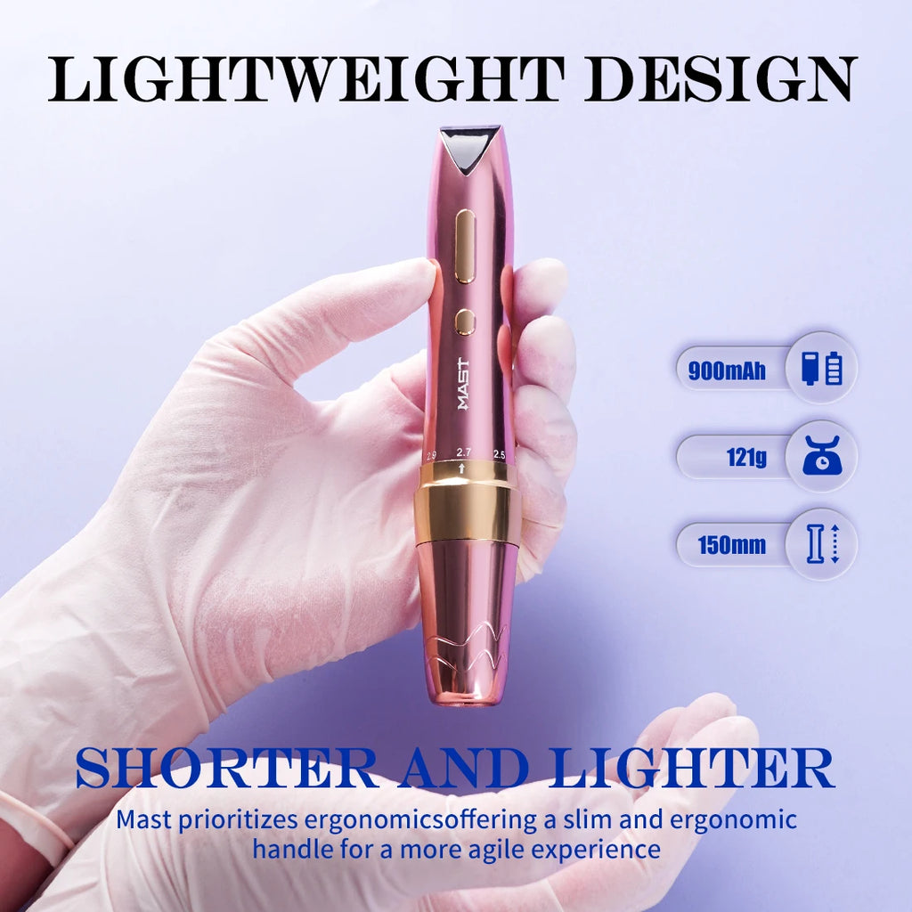 Mast P60 Permanent Makeup Tattoo Machine 5 Adjustable Strokes LED Digital Display Lightweight Design for Eyebrows Eyeliner Lip