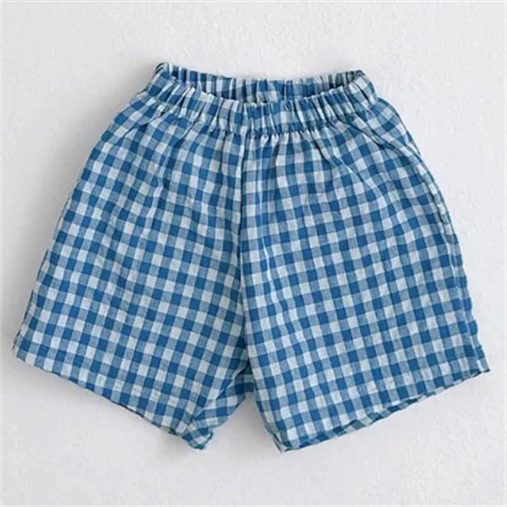 Children Plaid Shorts Casual Loose Shorts Outer Wear New Fashion Shorts Toddler Simple All-match Shorts Kids Boys Lovely Shorts