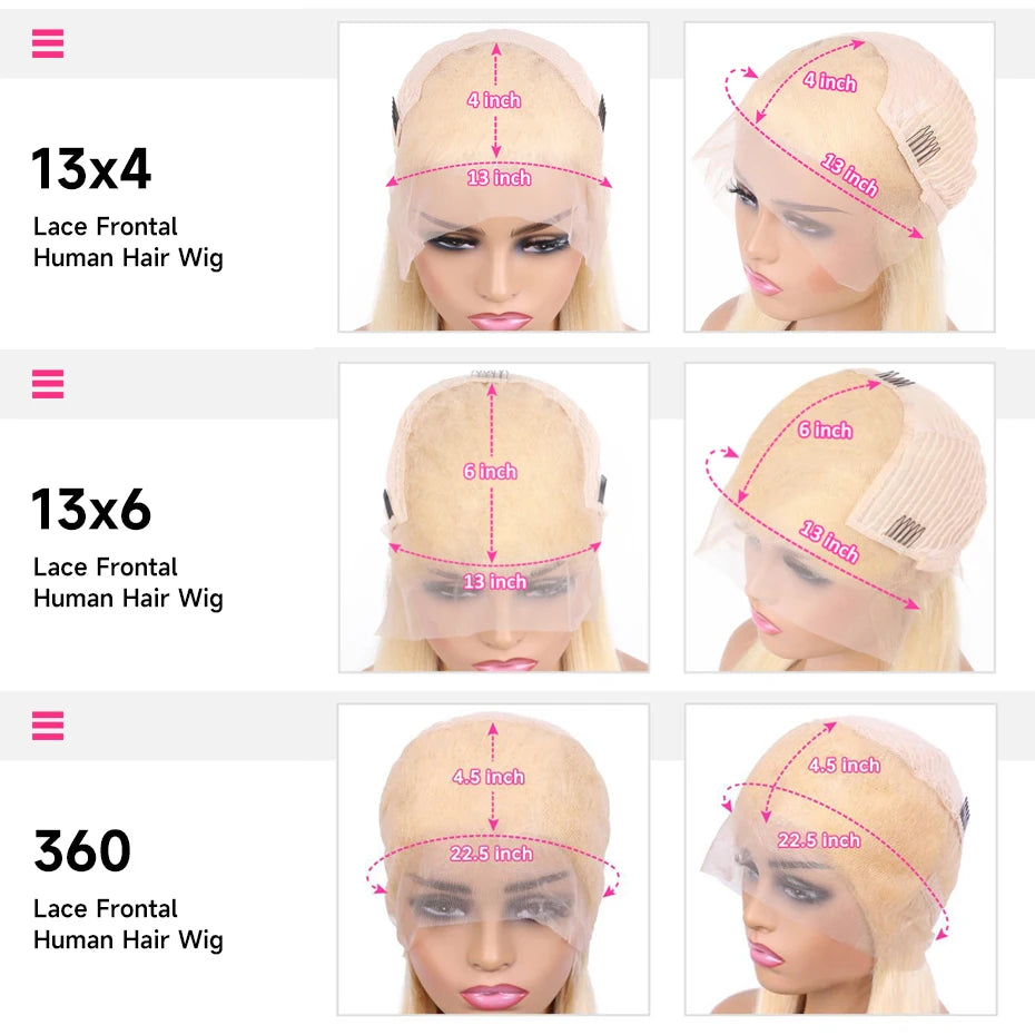 613 HD Lace Frontal Wig 13X4 13X6 360 Straight Lace Front Wig Human Hair 30 40 Inches 200% Density Brazilian Hair Wigs For Women