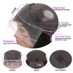 Pre Plucked Brazilian Human Hair Wigs 13x4 HD Transparent Lace Front Wig 180% Density Natural Black Lace Frontal Wig for Women