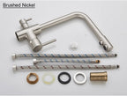 Chrome Purified Water Kitchen Faucet Pure Water Filter Deck Mounted Faucet Crane Dual Handles Hot Cold Water Mixer Taps