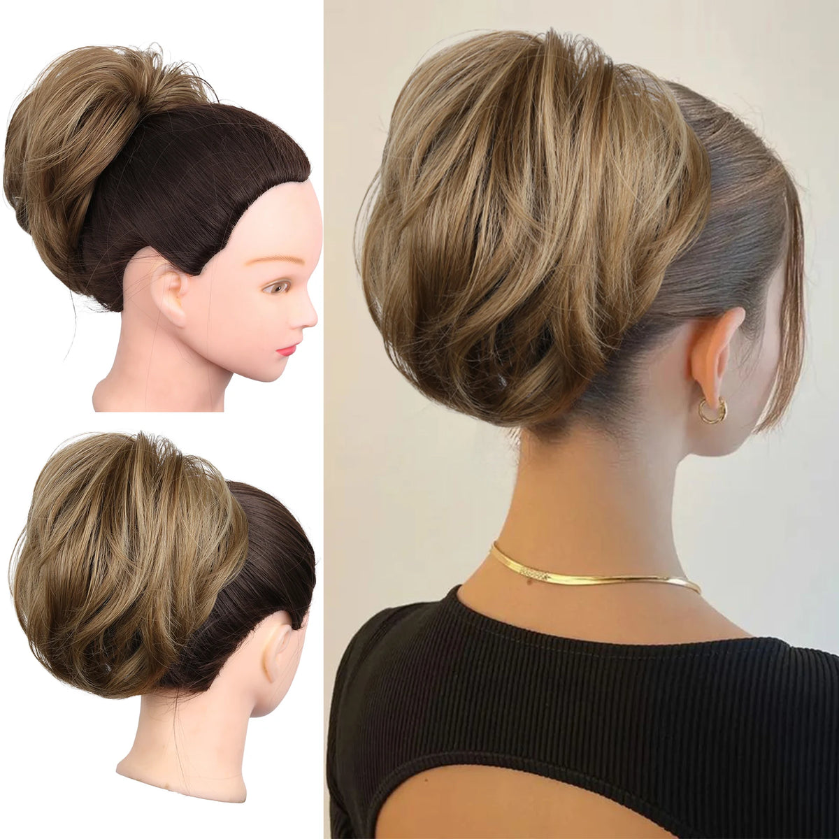 Synthetic Short 10 Inch Straight Claw Clip Ponytail Extensions Blonde Black False Layered Pony Tails Hair Pieces For Women