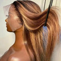 Bone Straight 4/27 Honey Blonde Human Hair 13x4/5x5 HD Transparent Lace Front Wigs Pre Plucked With Baby Hair For Women