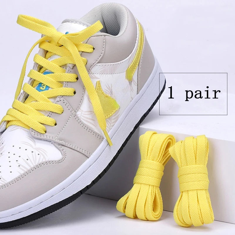 1pair Classic Basics AF1 Flat Shoelaces Sneakers Shoelace Canvas Shoes Basketball Shoe Laces Black White Color Shoes Accessories