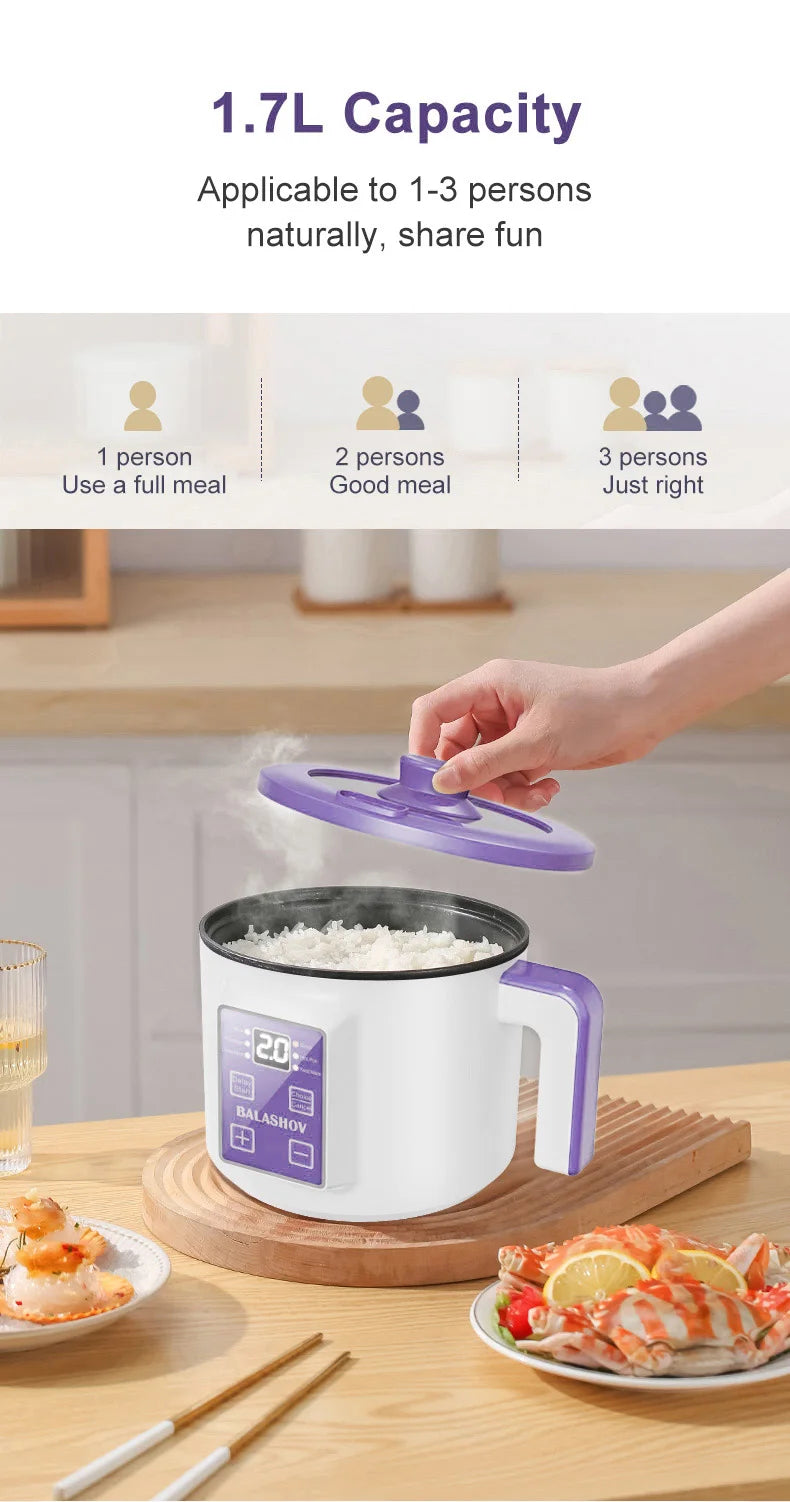 Mini Electric Rice Cooker Double Layer Multi Cooker Non-Stick Smart MultiCooker Electric Cooker Steamed Rice Pot for Home