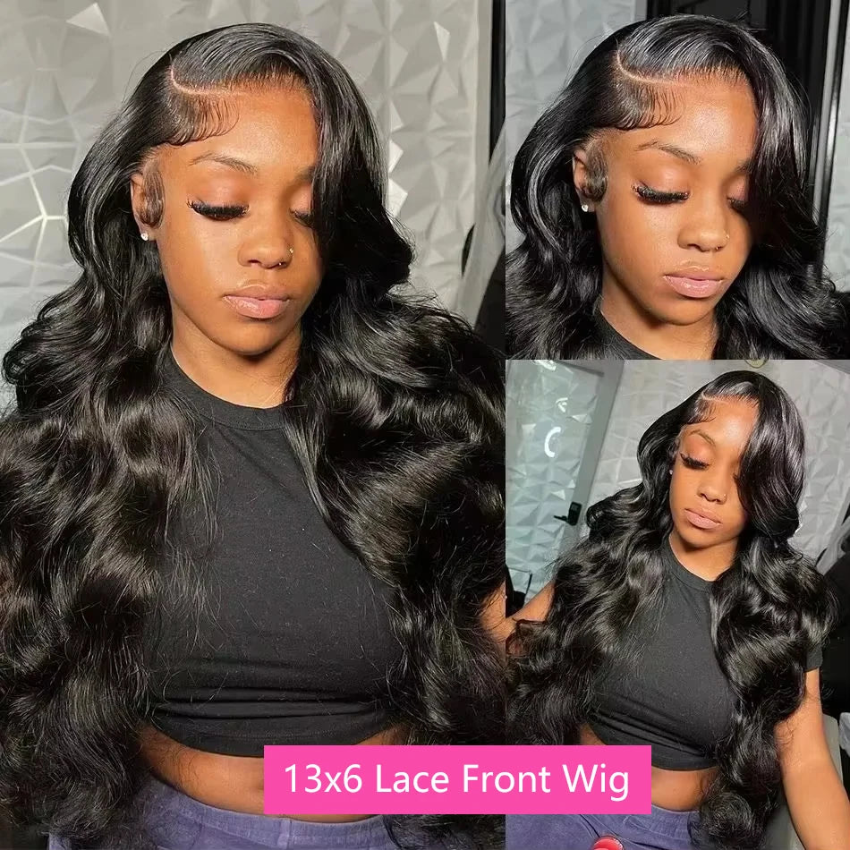 HD Transparent 13x4 13x6 Body Wave Lace Front Wig Pre Plucked 360 Lace Frontal Wig Human Hair Wigs For Women 7x6 Wig 200 Density