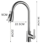 Kitchen Faucet Pull Out Brushed Nickle Stainless Steel Black Kitchen Mixed Tap Kitchen Sink Tap