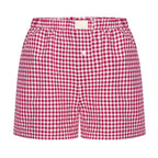 Youthful Summer Women's Casual Plaid Shorts Teenage Girls Elastic Waistband Lace-Up Classic Versatile Fashionable Summer Shorts