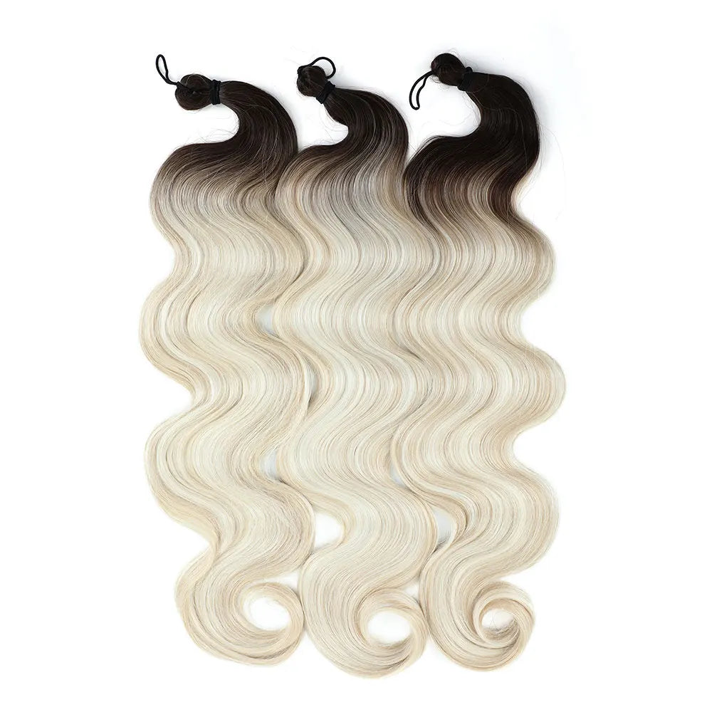 26 inch Body Wave Crochet Hair 3PCS Synthetic Braids Hair Ombre Blonde Balayage Natural Braiding Hair Extensions 300g/lot