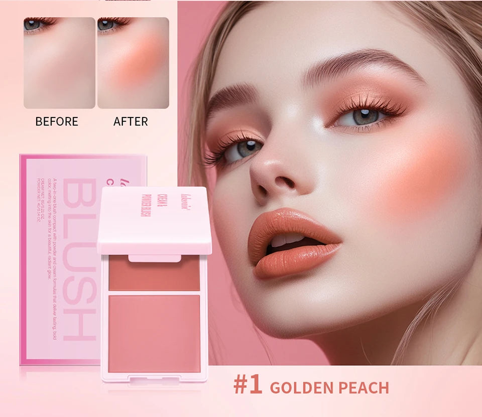 2IN1 Creme & Powder Blush Matte Natural Blush Eye Makeup Palette Long Lasting High Color Rendering Bright Pinky Patrick Ta Blush