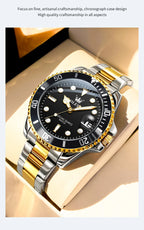 OLEVS 5885 Business Men Watch Diving Quartz Watch Luxury Stainless Steel Waterproof Luminous Automatic Date Men Original Watch