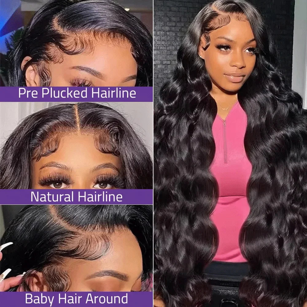 36 40 Inch Body Wave 13x6 HD Lace Frontal Wigs Human Hair 360 5x5 Closure Brazilian 13x4 Lace Front Preplucked Wig 200% Density